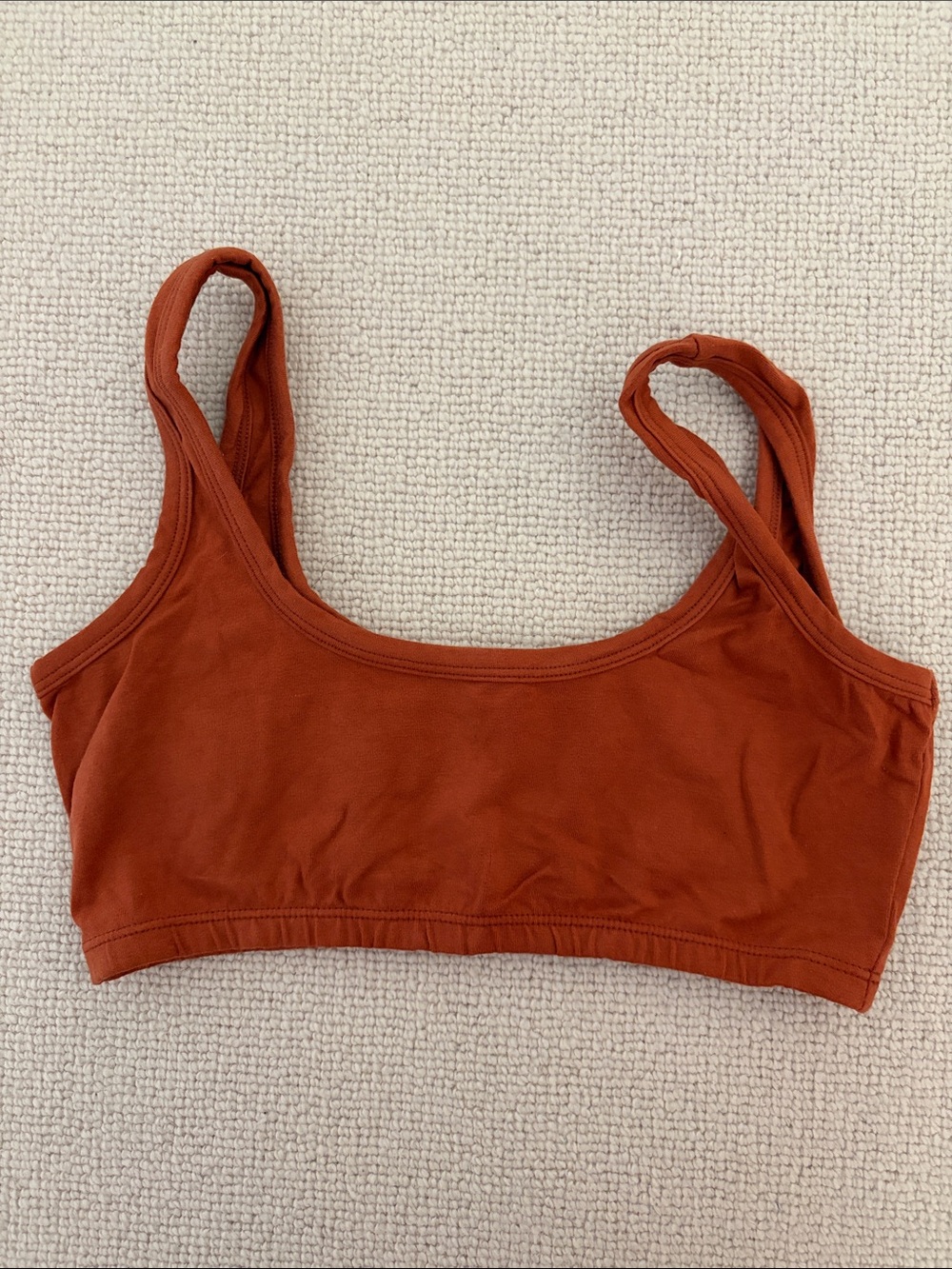 ARQ wide strap bra, cognac, sz M